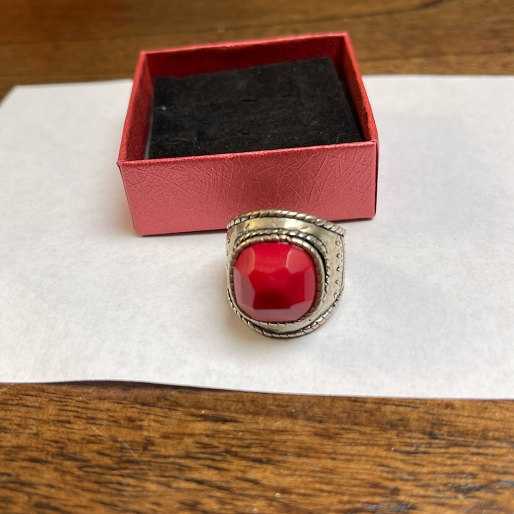 Silpada Sterling Silver & Coral Ring
